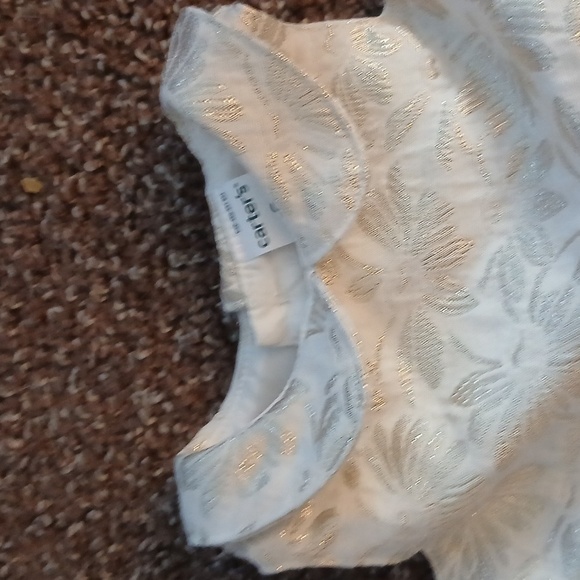 Carter's baby girls cream with gold floral dress size 3 months - Picture 4 of 13